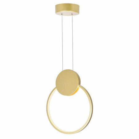 CWI LIGHTING 10 In Led Satin Gold Mini Pendant 1297P10-1-602